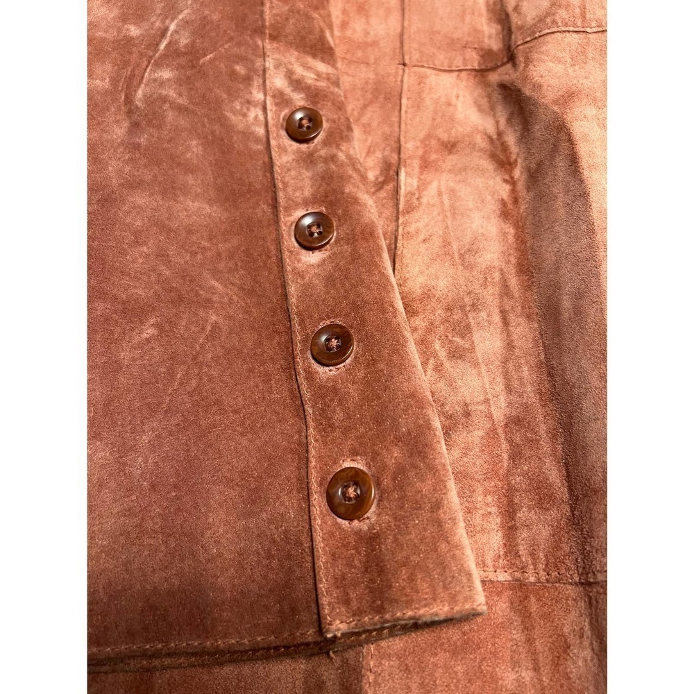 John Carlisle - Anonymous women's Suede Leather Long Coat Size M - Picture 5 of 7